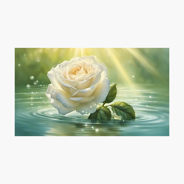 Item preview, White Floating Rose designed and sold by BookCovered.