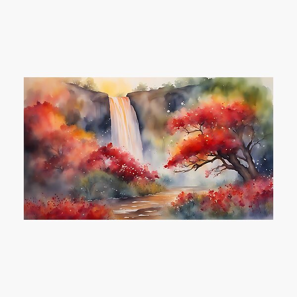 Item preview, Autumn Red Waterfall designed and sold by BookCovered.