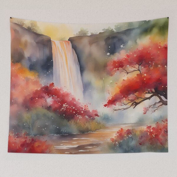 Item preview, Autumn Red Waterfall designed and sold by CalmnessbyChoice.