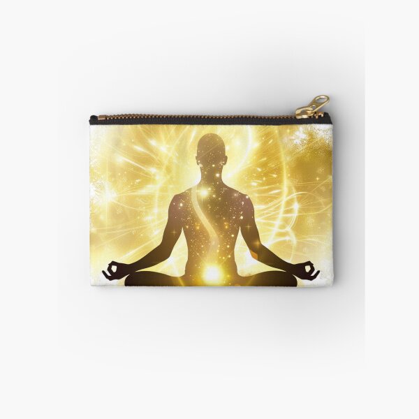 Item preview, Golden Aura Around Meditating Silhouette designed and sold by ArteMinds.
