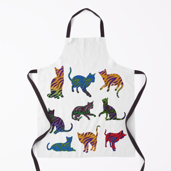 Item preview, Colorful Fire Cat Silhouettes Dark Bold Pattern designed and sold by SandyMDesigns.