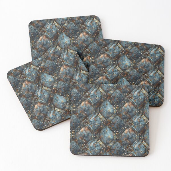 Item preview, Distressed Riveted Metal in Blue and Orange designed and sold by NTGUILTY.