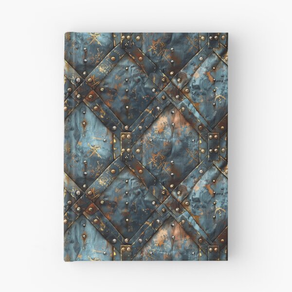 Item preview, Distressed Riveted Metal in Blue and Orange designed and sold by NTGUILTY.