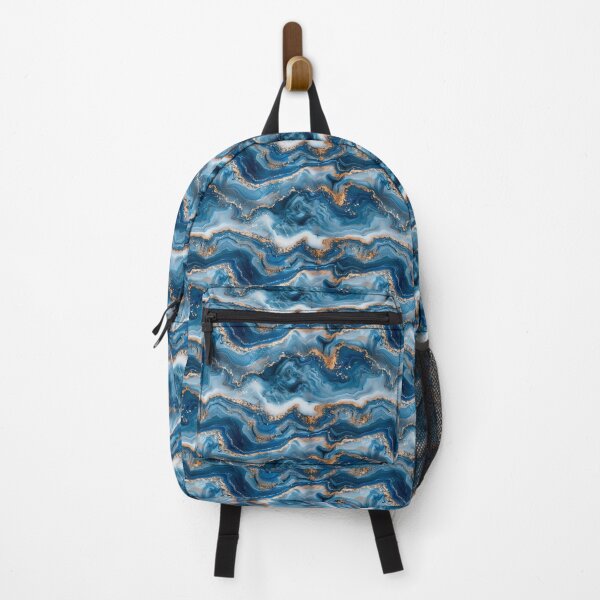 Item preview, Abstract Blue and Gold Marble with Waves designed and sold by NTGUILTY.
