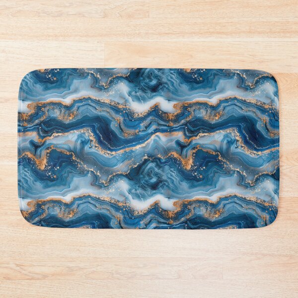 Item preview, Abstract Blue and Gold Marble with Waves designed and sold by NTGUILTY.