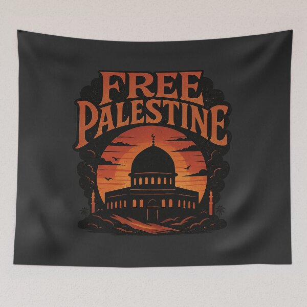 Item preview, Free Palestine — Dome of the Rock Sunset Silhouette designed and sold by GirlyPopped.