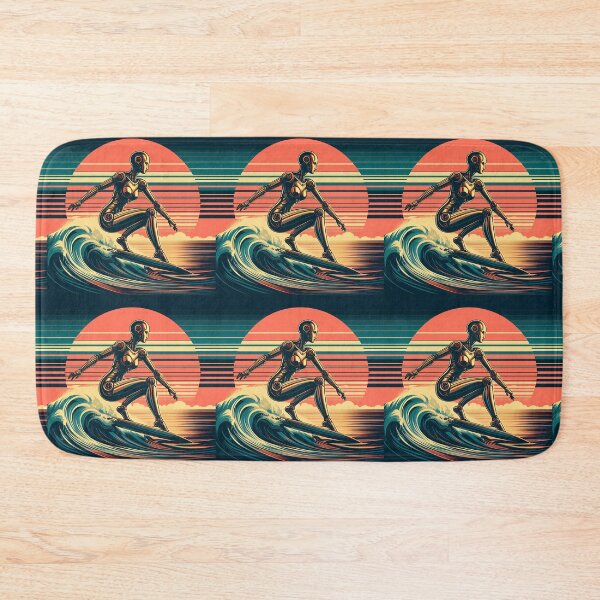 Item preview, Surfing Female Robot - Sunset Dreams designed and sold by Suborbital Sundries.