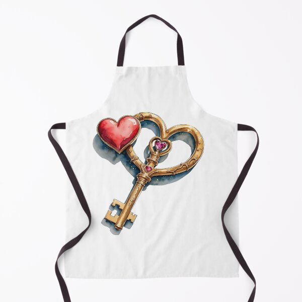 Item preview, Unique heart-shaped key design featuring red and pink gemstones on a golden base with intricate detailing designed and sold by Ms. Iryna.