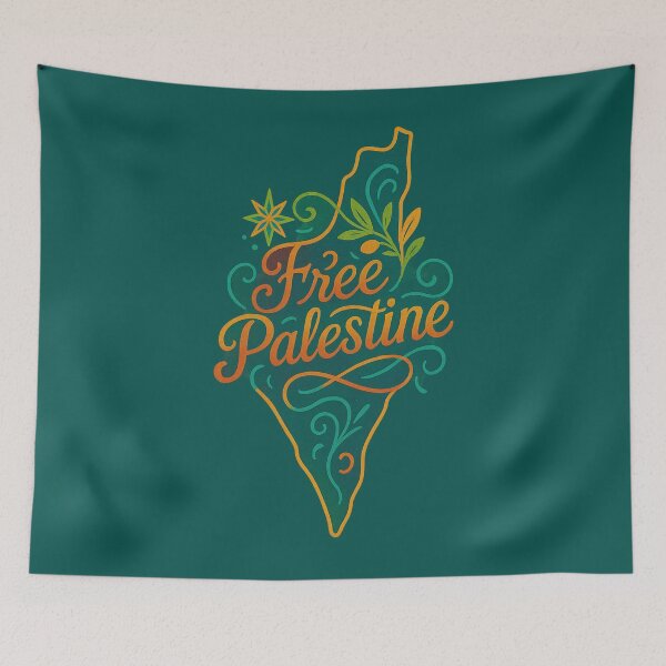 Item preview, Free Palestine Map Design with Floral Accents – Elegant Palestinian Solidarity designed and sold by GirlyPopped.