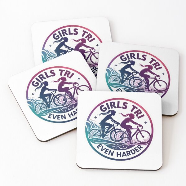 Item preview, Girls Tri Even Harder – Women’s Empowerment Triathlon Sticker designed and sold by Triathlongram.