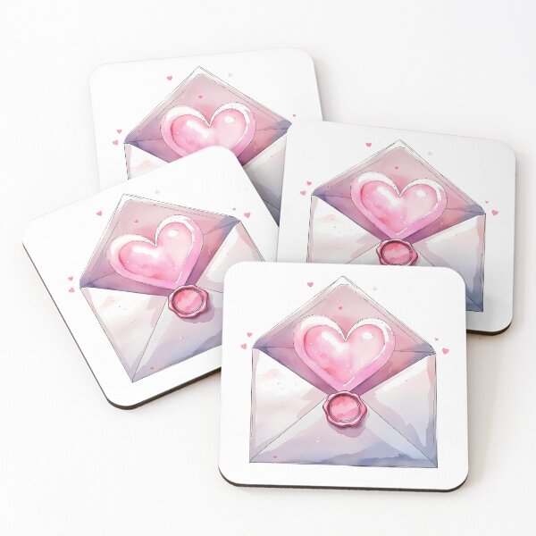 Item preview, Heart-shaped envelope with seal and pastel colors, perfect for romantic messages and special occasions designed and sold by Ms. Iryna.