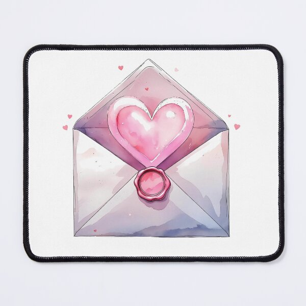 Item preview, Heart-shaped envelope with seal and pastel colors, perfect for romantic messages and special occasions designed and sold by Ms. Iryna.