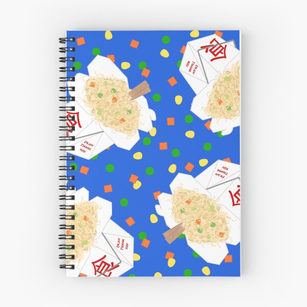 Item preview, Chinese Food Takeout LoMein Noodles Carrots Peas Vegetables Chopsticks On Blue designed and sold by MBeesShop.