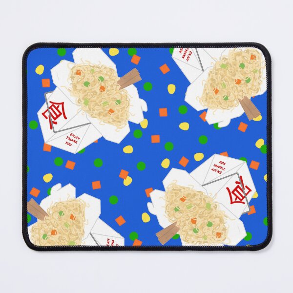 Item preview, Chinese Food Takeout LoMein Noodles Carrots Peas Vegetables Chopsticks On Blue designed and sold by MBeesShop.