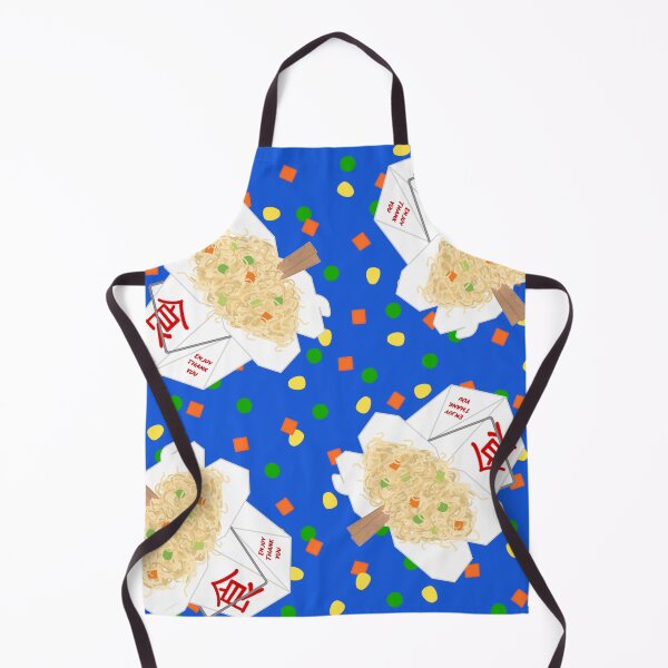 Item preview, Chinese Food Takeout LoMein Noodles Carrots Peas Vegetables Chopsticks On Blue designed and sold by MBeesShop.