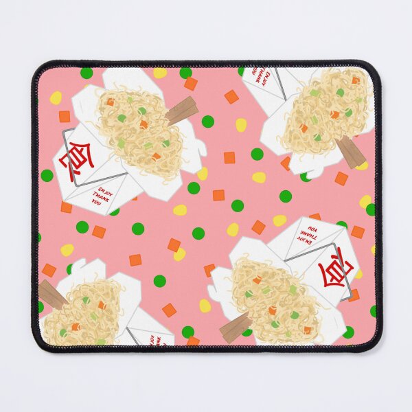 Item preview, Chinese Food Takeout LoMein Noodles Carrots Peas Vegetables Chopsticks On Pink designed and sold by MBeesShop.