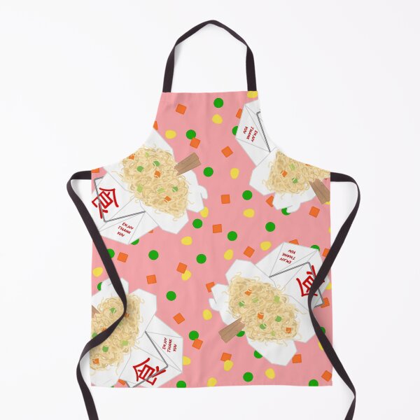 Item preview, Chinese Food Takeout LoMein Noodles Carrots Peas Vegetables Chopsticks On Pink designed and sold by MBeesShop.