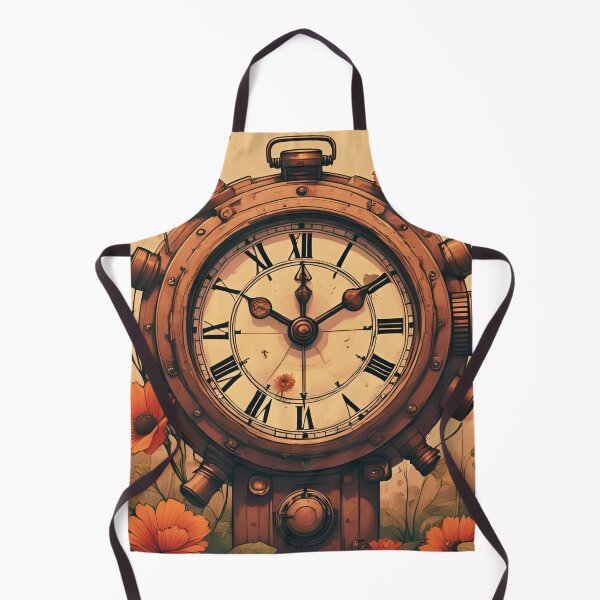 Item preview, "Cracked Timekeeper in Bloom" steampunk clock design. designed and sold by coolcomonshirts.