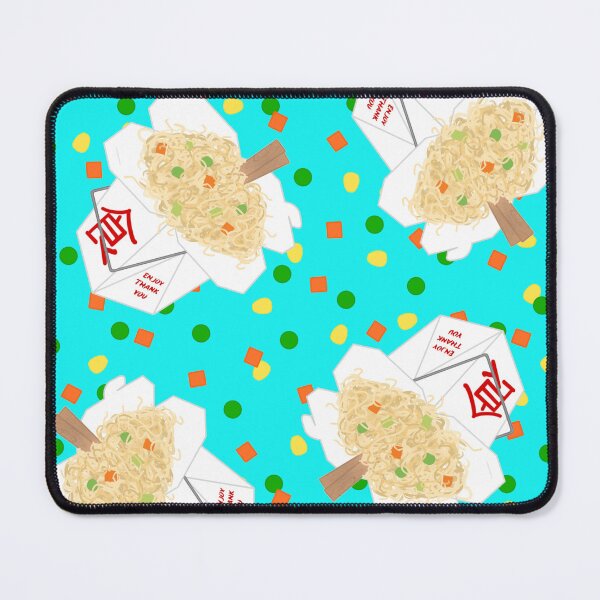 Item preview, Chinese Food Takeout LoMein Noodles Carrots Peas Vegetables Chopsticks On Turquoise Blue Green Teal designed and sold by MBeesShop.