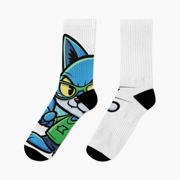 Item preview, Blue cartoon cat with glasses designed and sold by Nazardes.