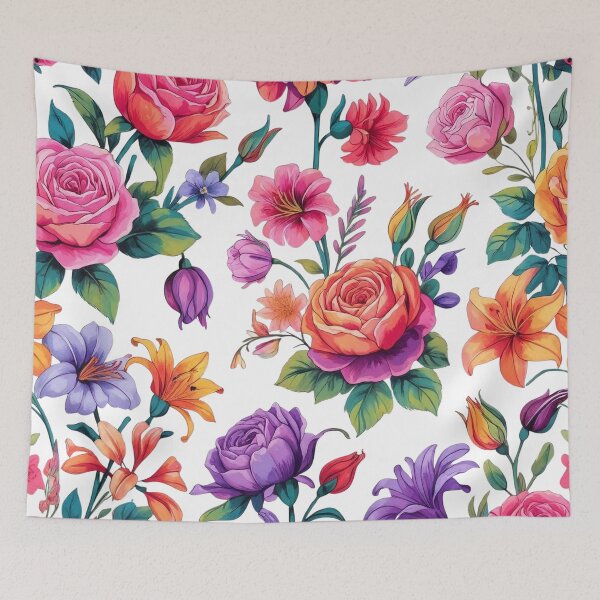 Item preview, Bedding patterns, colorful flowers designed and sold by echotek.