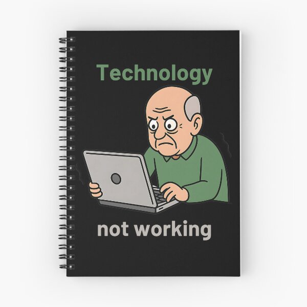 Item preview, Funny Technology Meme – "Technology Not Working" Angry Grandpa Cartoon designed and sold by NicoDesignArt.