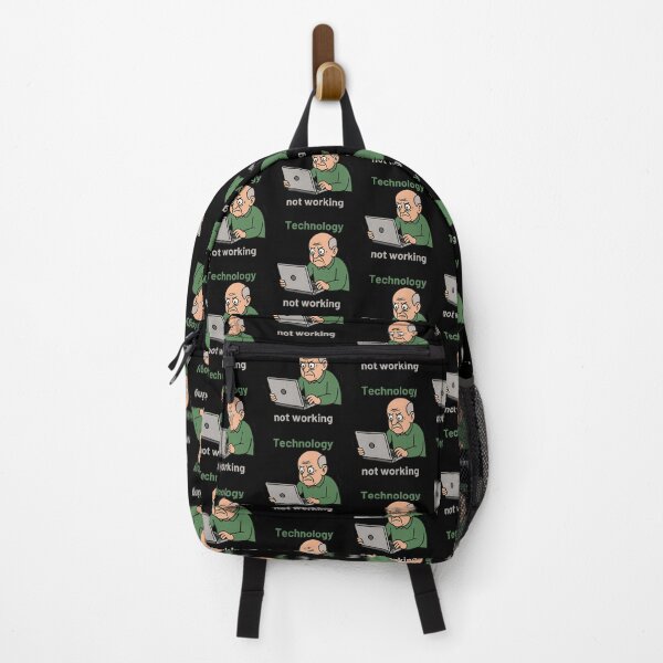 Item preview, Funny Technology Meme – "Technology Not Working" Angry Grandpa Cartoon designed and sold by NicoDesignArt.