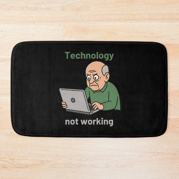 Item preview, Funny Technology Meme – "Technology Not Working" Angry Grandpa Cartoon designed and sold by NicoDesignArt.