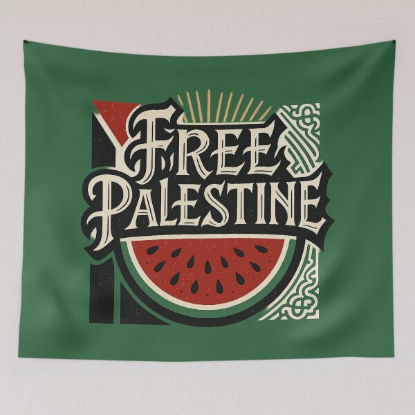 Item preview, Free Palestine Watermelon Arabic Pattern – Middle Eastern Solidarity designed and sold by GirlyPopped.