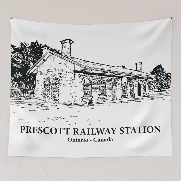 Item preview, Prescott Railway Station - Ontario Canada designed and sold by Lakeric Cityscapes.