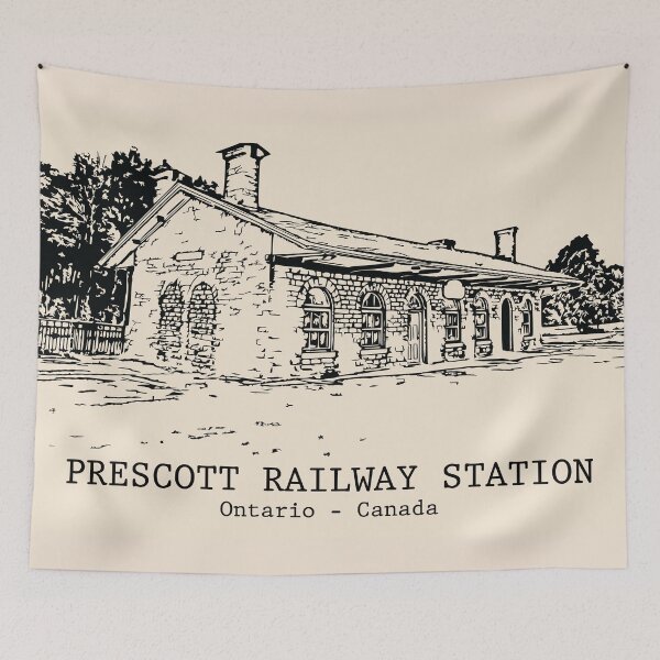 Item preview, Prescott Railway Station - Ontario Canada designed and sold by Lakeric Cityscapes.