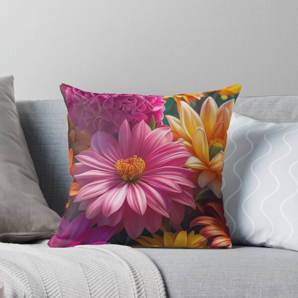 Item preview, Vibrant Arrangement of Multicolored Flowers in Full Bloom Close-Up designed and sold by Rue Design Company.