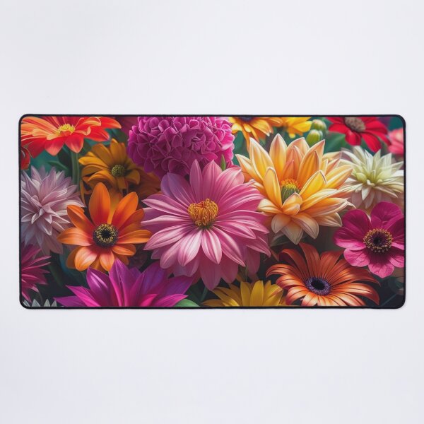 Item preview, Vibrant Arrangement of Multicolored Flowers in Full Bloom Close-Up designed and sold by Rue Market.