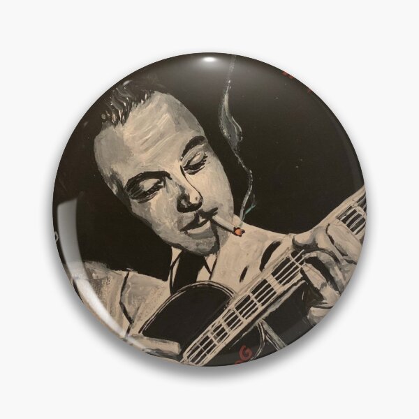 Item preview, Django Reinhardt Jazz musician acrylic painting  designed and sold by ArtByAMReisig.