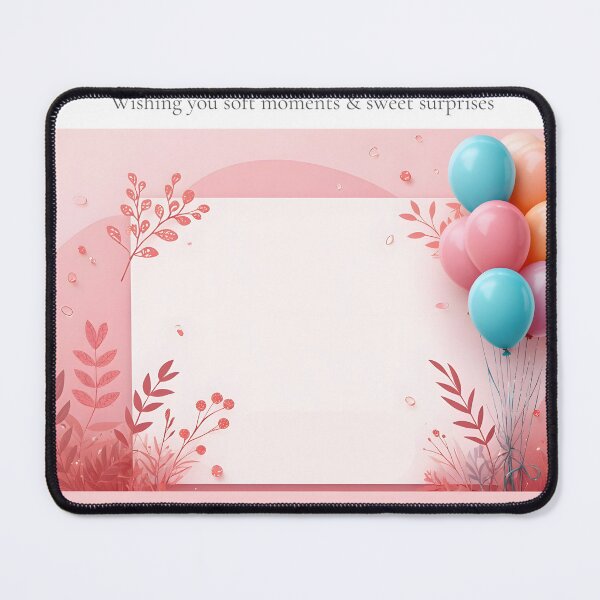 Item preview, Soft Moments – Pink Greeting Card with Balloons and Gentle Wishes designed and sold by Simple Nature Studio.