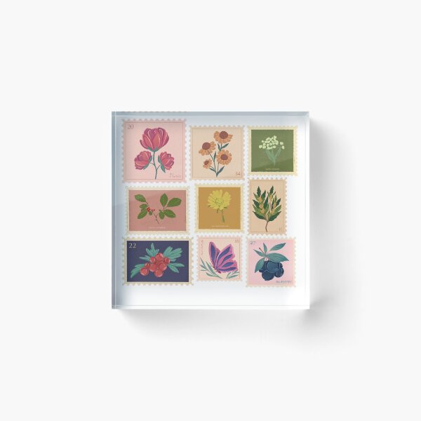 Item preview, Botanical Postage Stamps – Wildflowers & Garden Berries designed and sold by dijjaboutique.