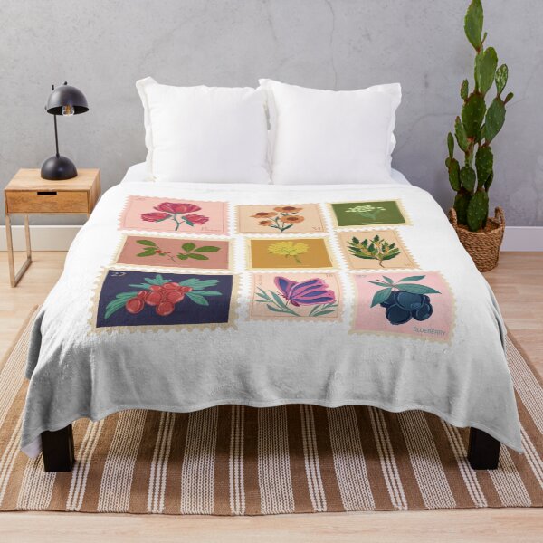 Item preview, Botanical Postage Stamps – Wildflowers & Garden Berries designed and sold by dijjaboutique.