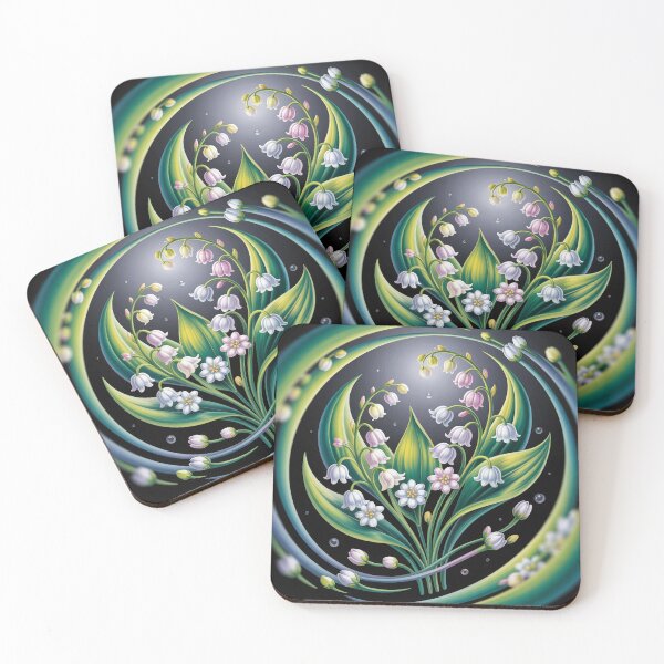 Item preview, Lilys of the valley in a hypnotic style. designed and sold by Lilashakti ⭐️ ⭐️ ⭐️ ⭐️ ⭐️.