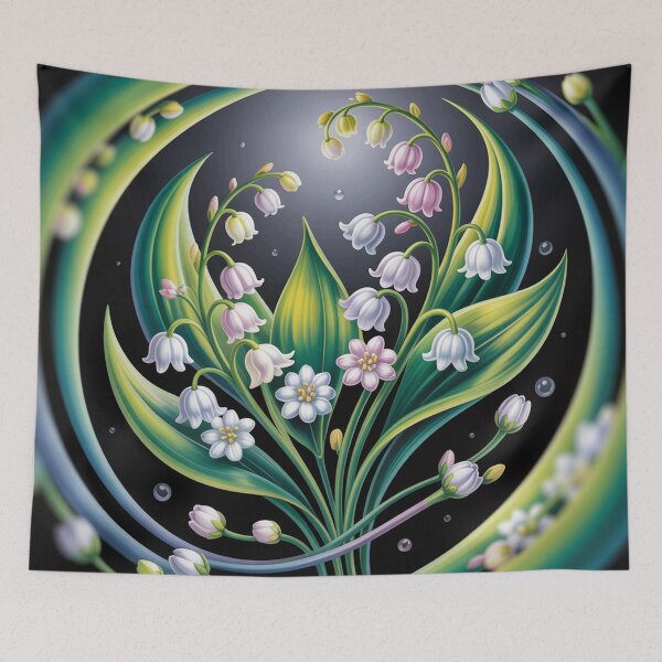 Item preview, Lilys of the valley in a hypnotic style. designed and sold by Lilashakti ⭐️ ⭐️ ⭐️ ⭐️ ⭐️.