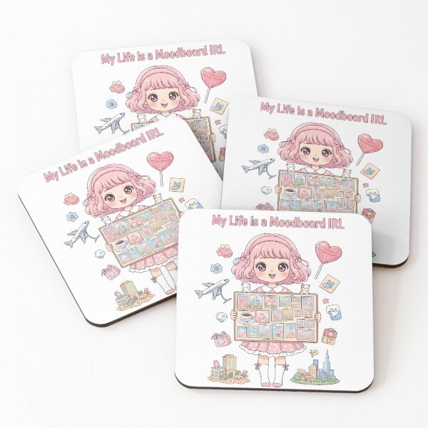Item preview, My Life is a Moodboard IRL – Kawaii Aesthetic Collage Girl Digital Art designed and sold by AnnDesignStudio.
