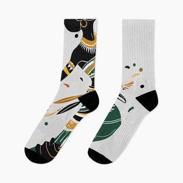 Item preview, Elegant African Dance Art | Green & Gold Cultural Illustration with Ornaments designed and sold by Shopstract.