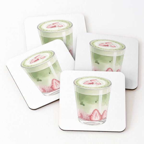 Item preview, Strawberry Matcha Latte designed and sold by art-by-mel.