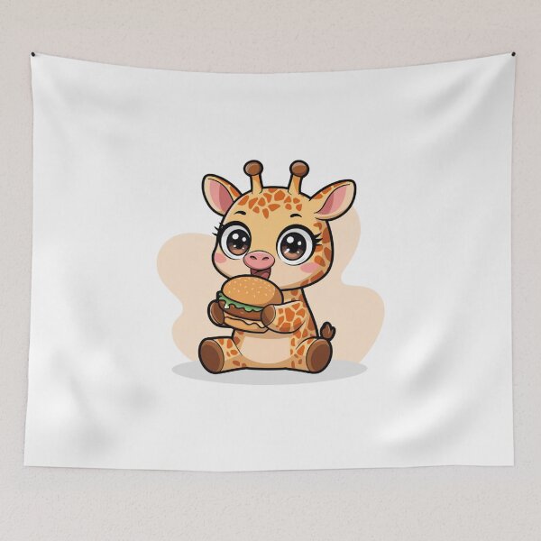 Item preview, giraffe eating burger designed and sold by Eternalski.
