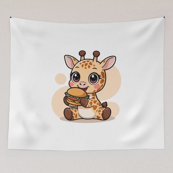 Item preview, giraffe eating burger designed and sold by Eternalski.