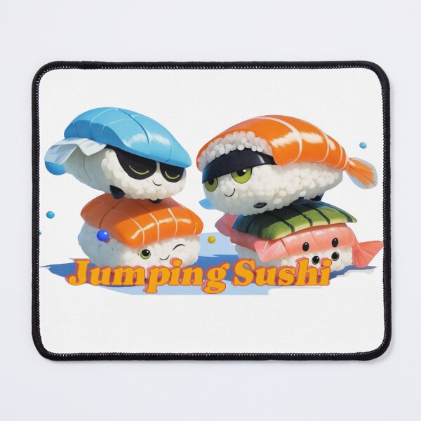 Item preview, “Jumping Sushi” Because when your Sushi’s this fun, it can’t sit still! designed and sold by JellybeaKisses.