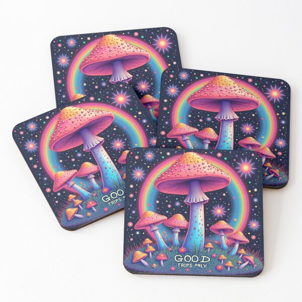 Item preview, Good Trips Only – Psychedelic Retro Mushroom Sticker designed and sold by GiftLore Studio.