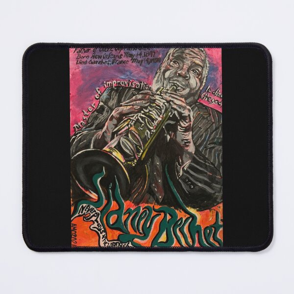 Item preview, Sidney Bechet jazz soprano sax musician acrylic painting designed and sold by ArtByAMReisig.