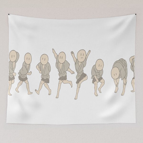 Item preview, Dancing Monks in Motion – Minimalist Line Art designed and sold by LevelUpLab.
