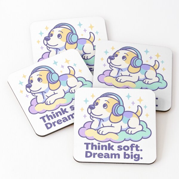 Item preview, Think Soft. Dream Big. – Dreamy Dog Shirt, Vaporwave Cartoon Design designed and sold by LEO Vaporwave.