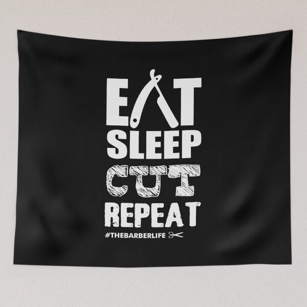 Item preview, Eat Sleep Cut Repeat #TheBarberLife Barber Vintage designed and sold by CreativeStrike.